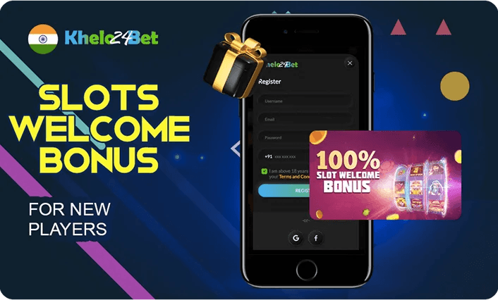 Phone sign-up screen showing the Game X slots welcome bonus