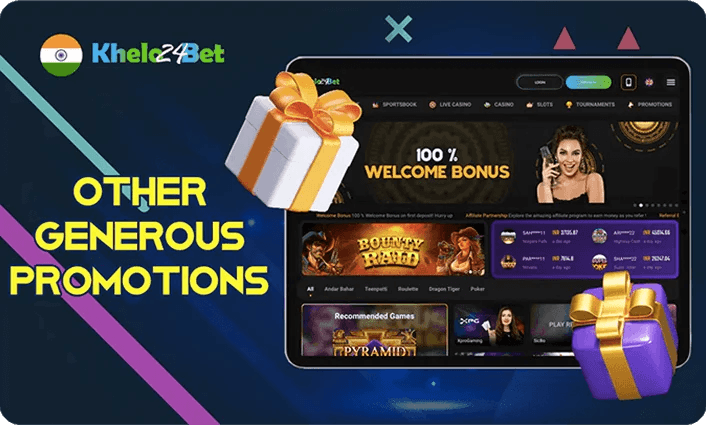 Tablet featuring Game X 100% welcome bonus with gift boxes